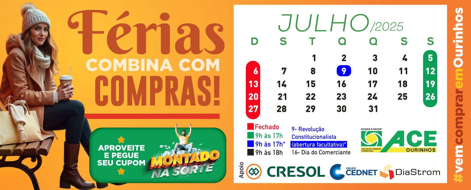 Calendário julho de 2025