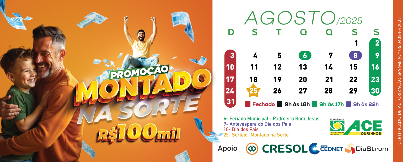 Calendário Agosto de 2025